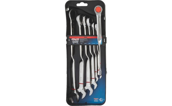 Channellock SEA/Metric 12-Point Twisted Ratcheting Combination Wrench Set (7-Piece)