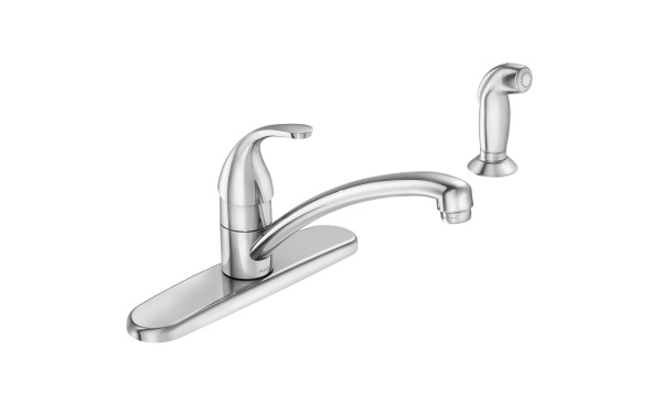 Moen Adler Single Handle Lever Kitchen Faucet with Side Spray, Chrome