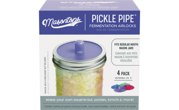 Masontops Pickle Pipe Silicone Fermentation Airlocks (4-Pack)