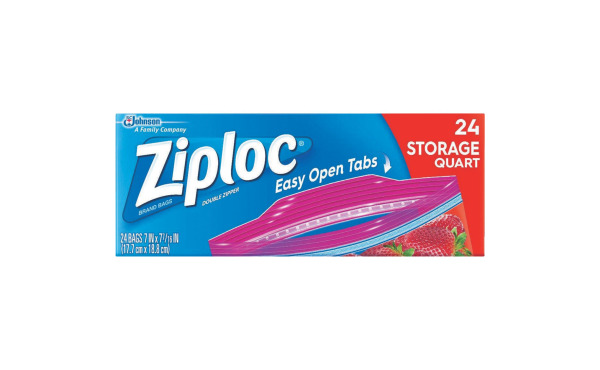 Ziploc 1 Qt. Double Zipper Food Storage Bag (24 Count)
